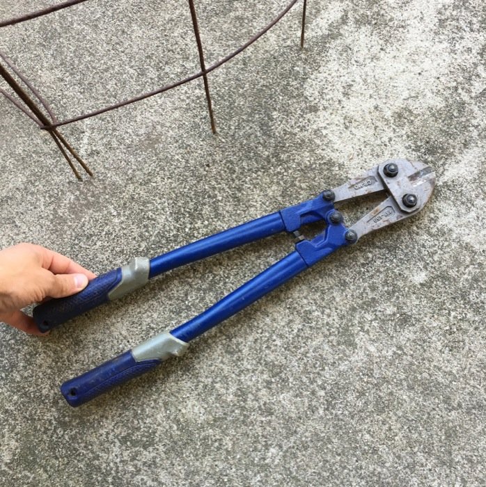 Heavy duty wire cutters - a must when cutting concrete reinforcing wire.