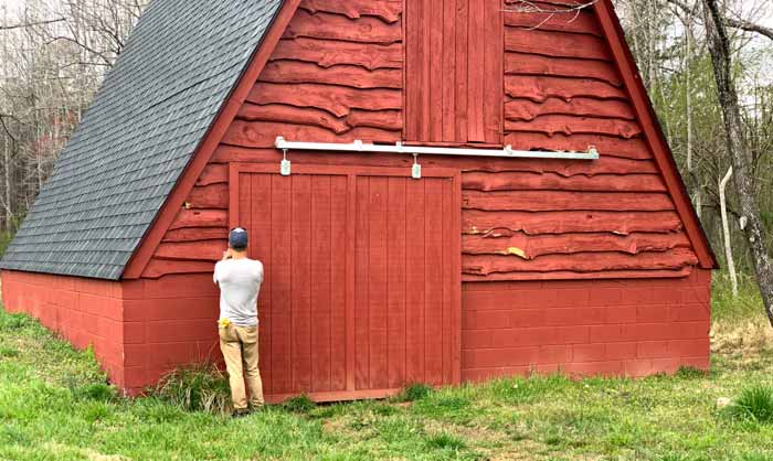 The barn at Horseshoe Farm is a nice piece of existing infrastructure that Chris didn't have to pay for.